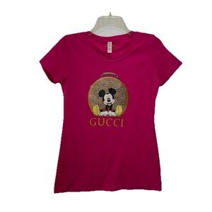Unbranded Fuchsia Tee with Mickey Mouse Design